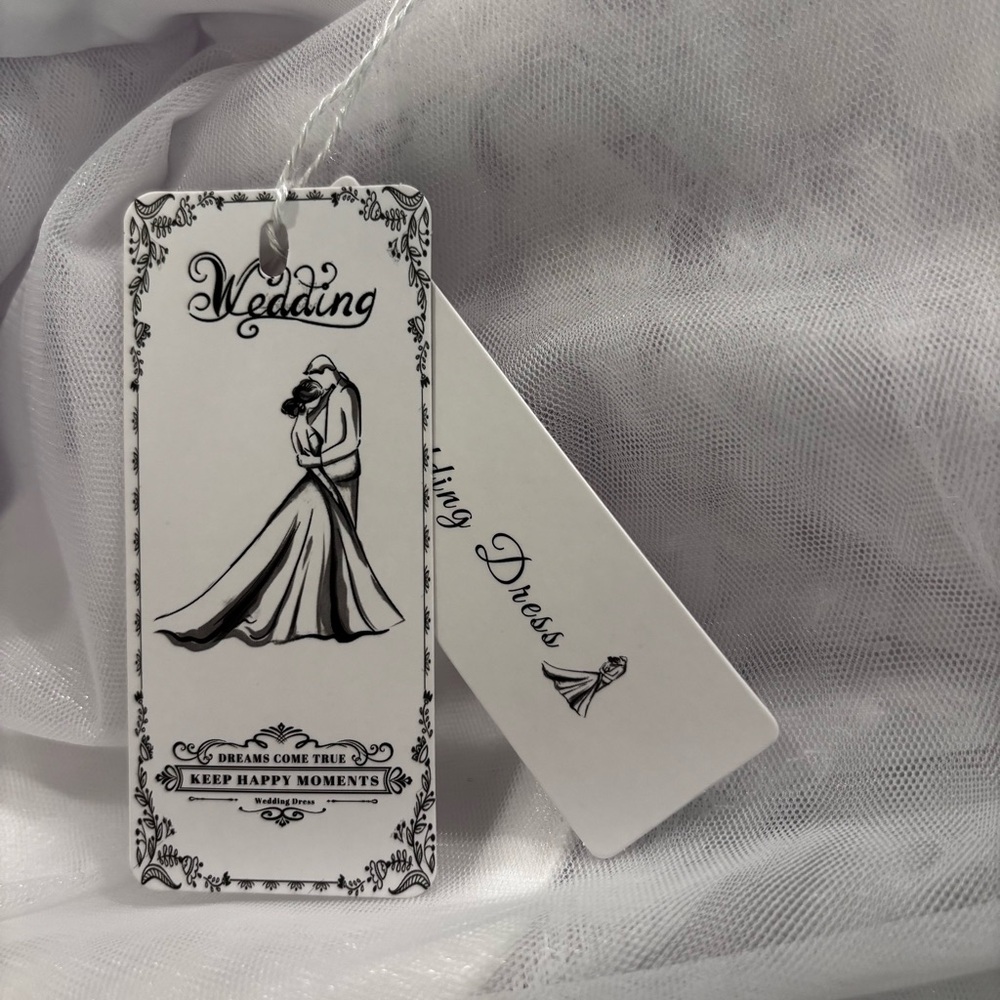 NEW Elegant White Wedding Dress with Appliques NWT Size L/14 - Picture 12 of 14